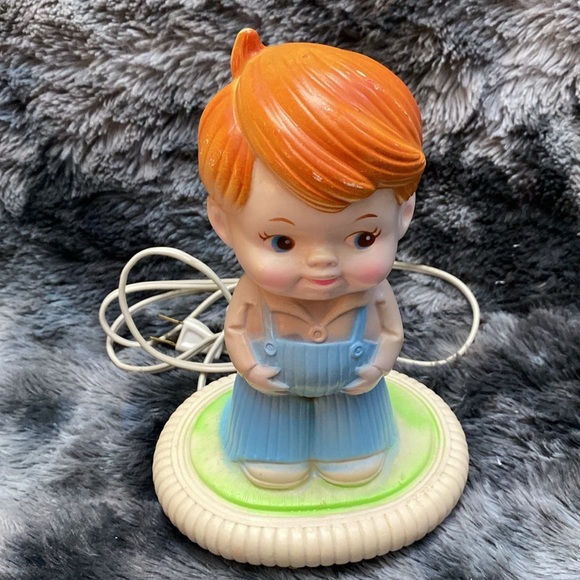 Vintage Sanitoy blow mold Boy in Blue Ovetalls - Picture 17 of 17